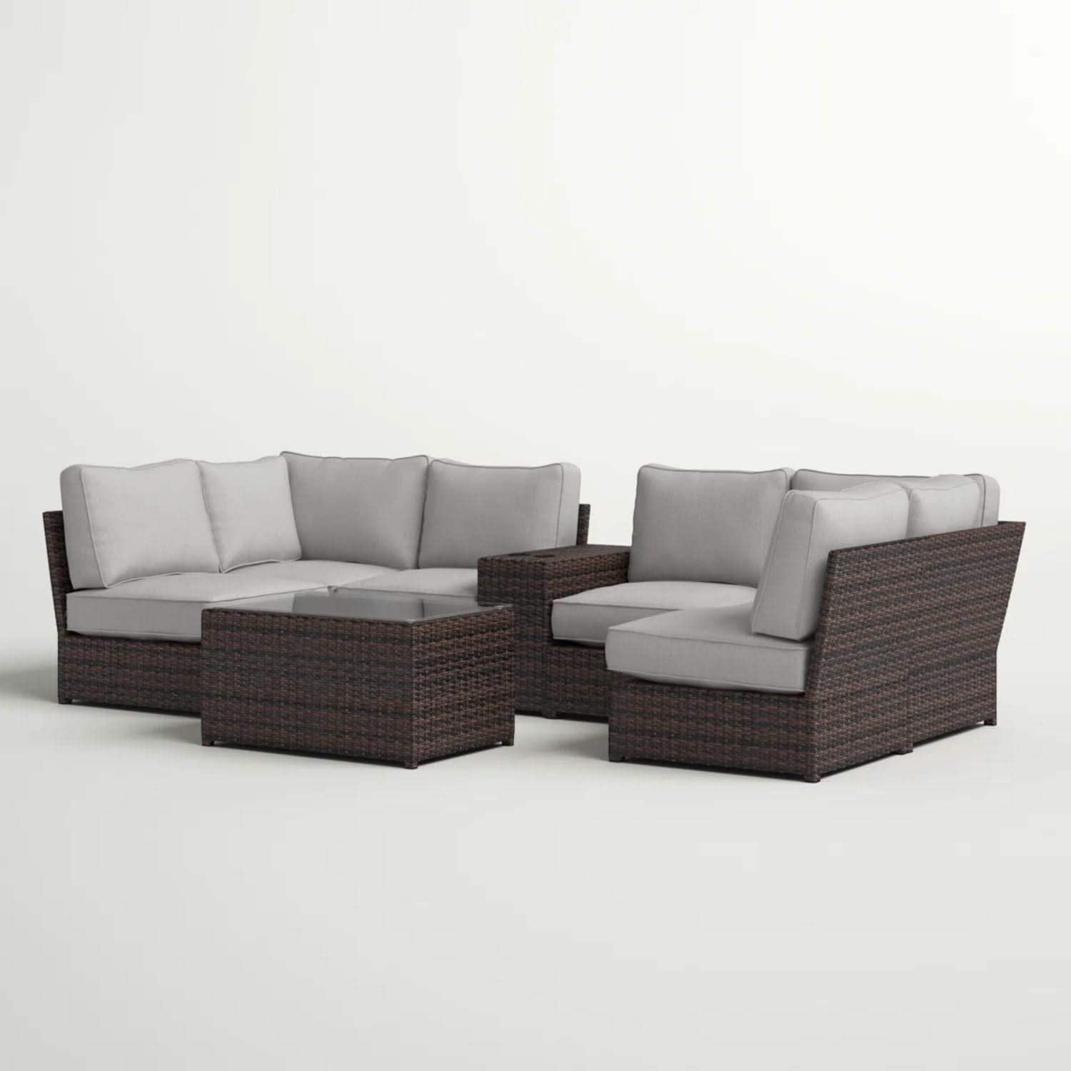Stylish Modular Wicker Patio Seating Group