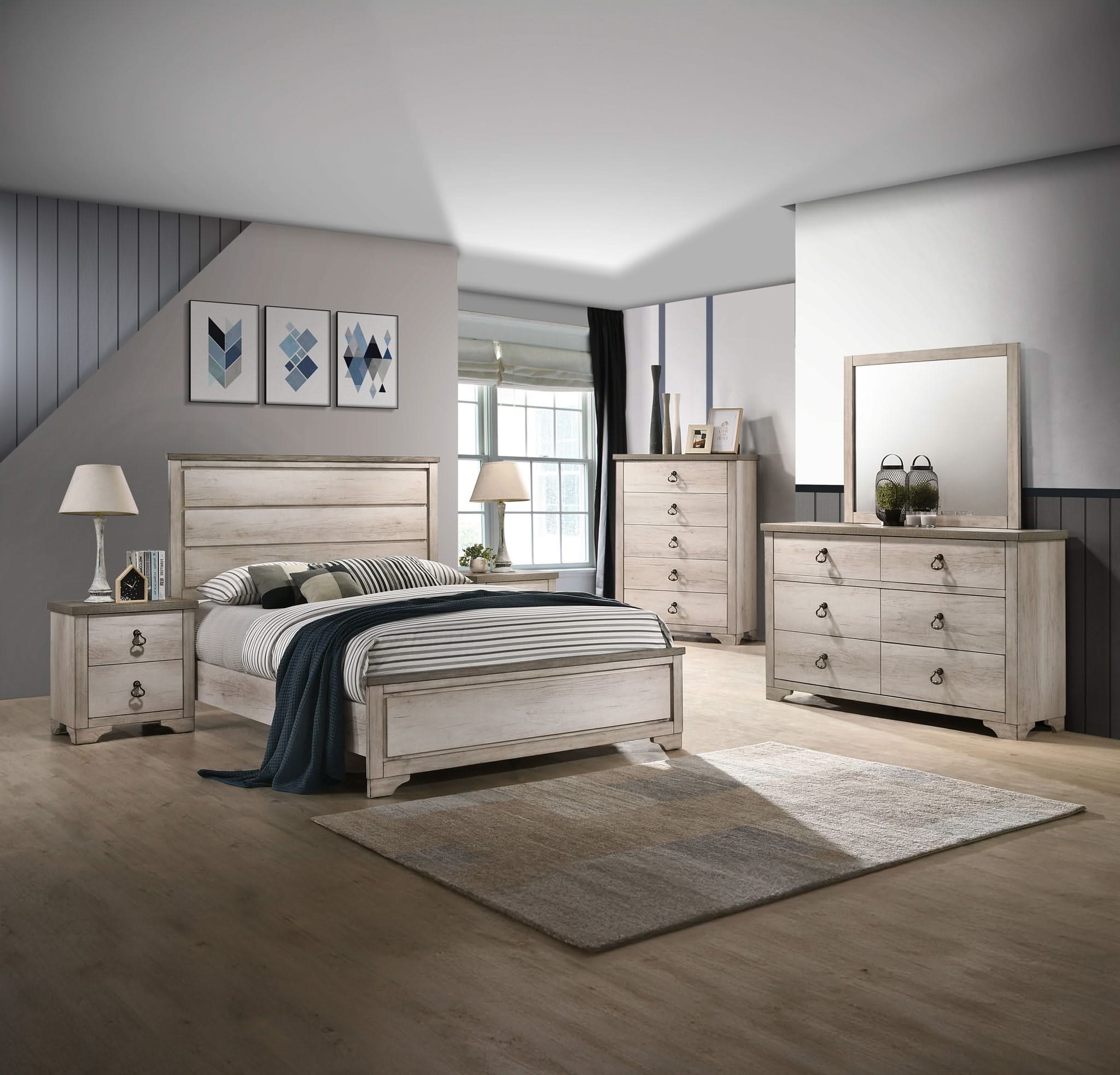 Patterson - Queen 5 Piece Bedroom Set - Beige