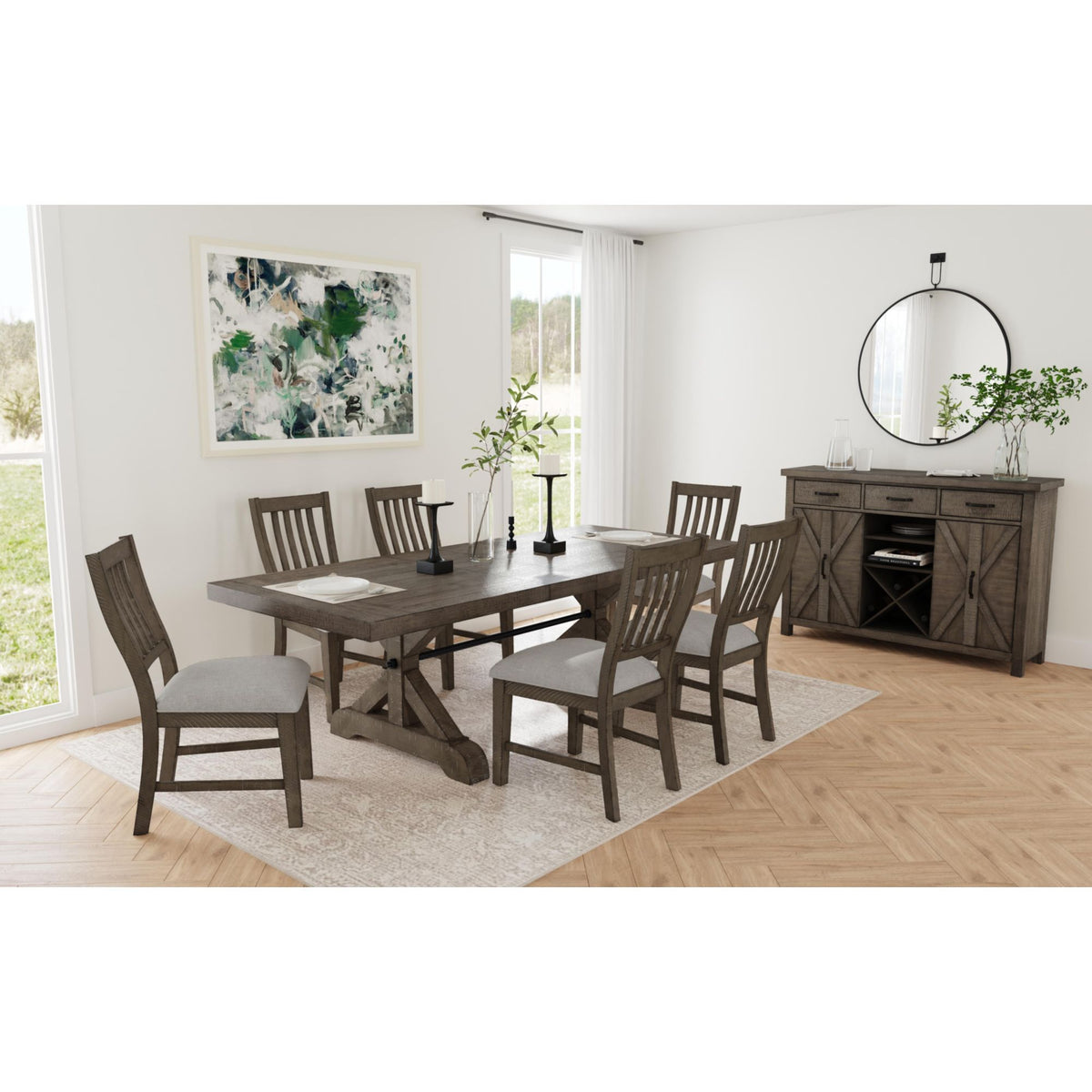 Yellowstone - Dining Side Chair (Set of 2) - Medium Brown / Gray