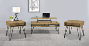 Fanning 3-piece Lift Top Coffee and End Table Set Golden Oak