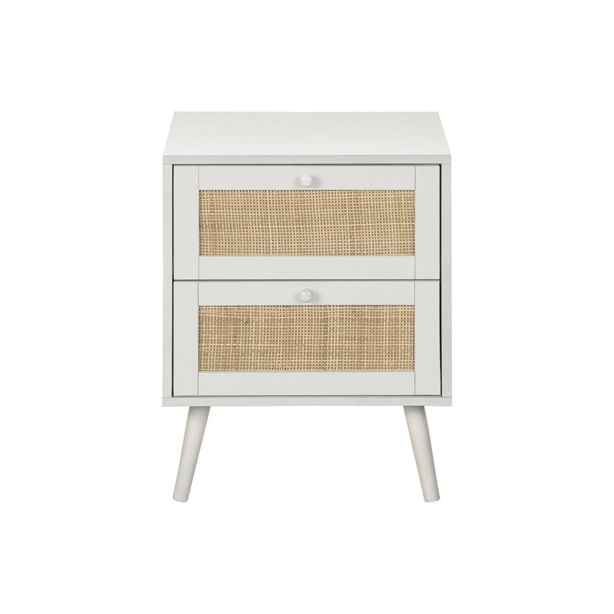 Accent Table & Storage Drawers - White