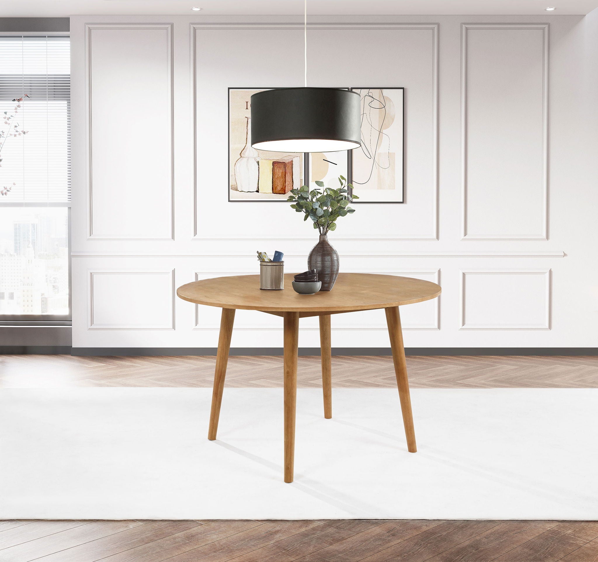 Andrews 48-inch Round Wood Dining Room Table Light Ash