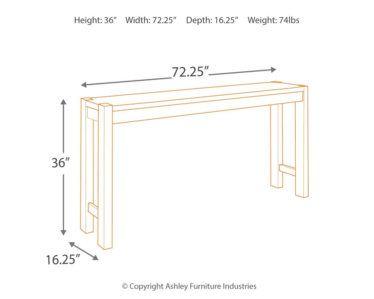 Torjin - Long Counter Table - Dark Brown