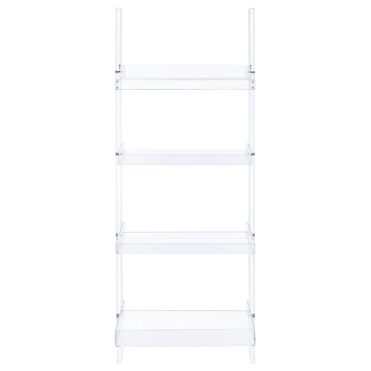 Amaturo 72-inch 4-shelf Acrylic Ladder Bookshelf Clear