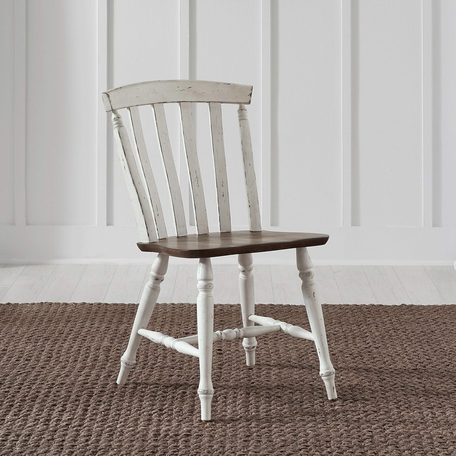 Al Fresco - Slat Back Side Chair - Graphite & Whitestone