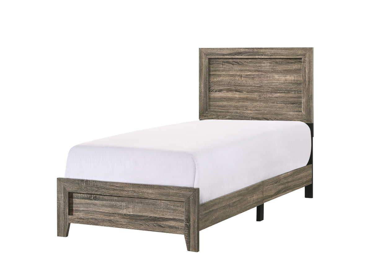 Millie - Twin 4 Piece Bedroom Set - Warm Gray