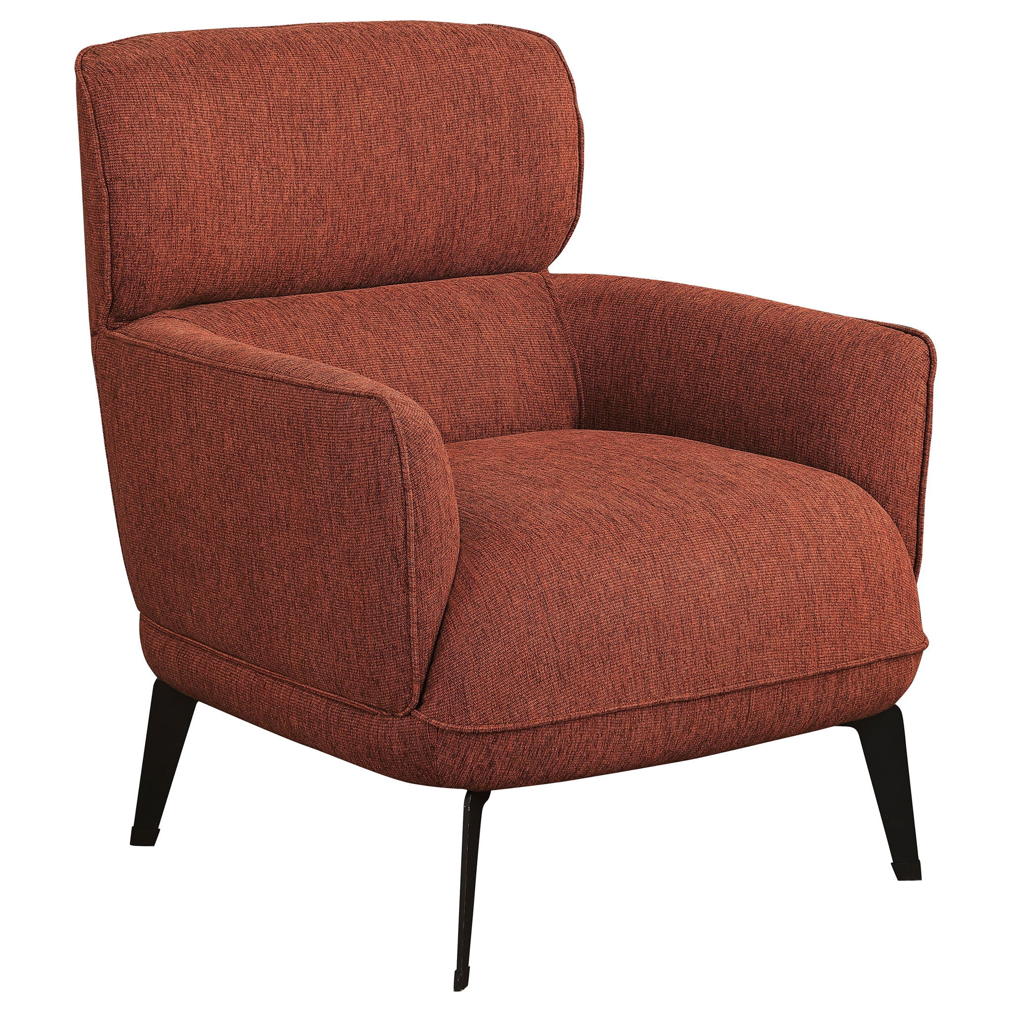 Andrea Upholstered Crescent Arm Accent Chair Orange