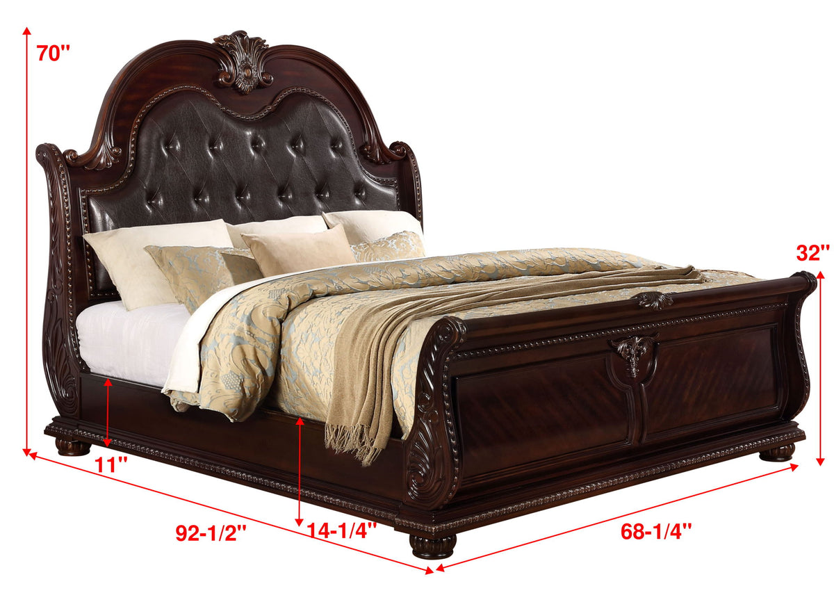 Stanley - Queen 5 Piece Panel Bedroom Set - Cherry