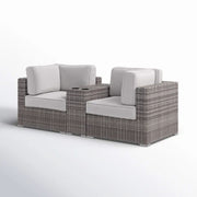 Handcrafted Outdoor Loveseat With Wicker Seating