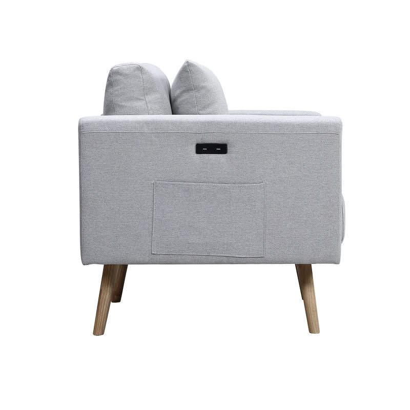 Easton - Fabric Sofa With USB Charging Ports Pockets And Pillows