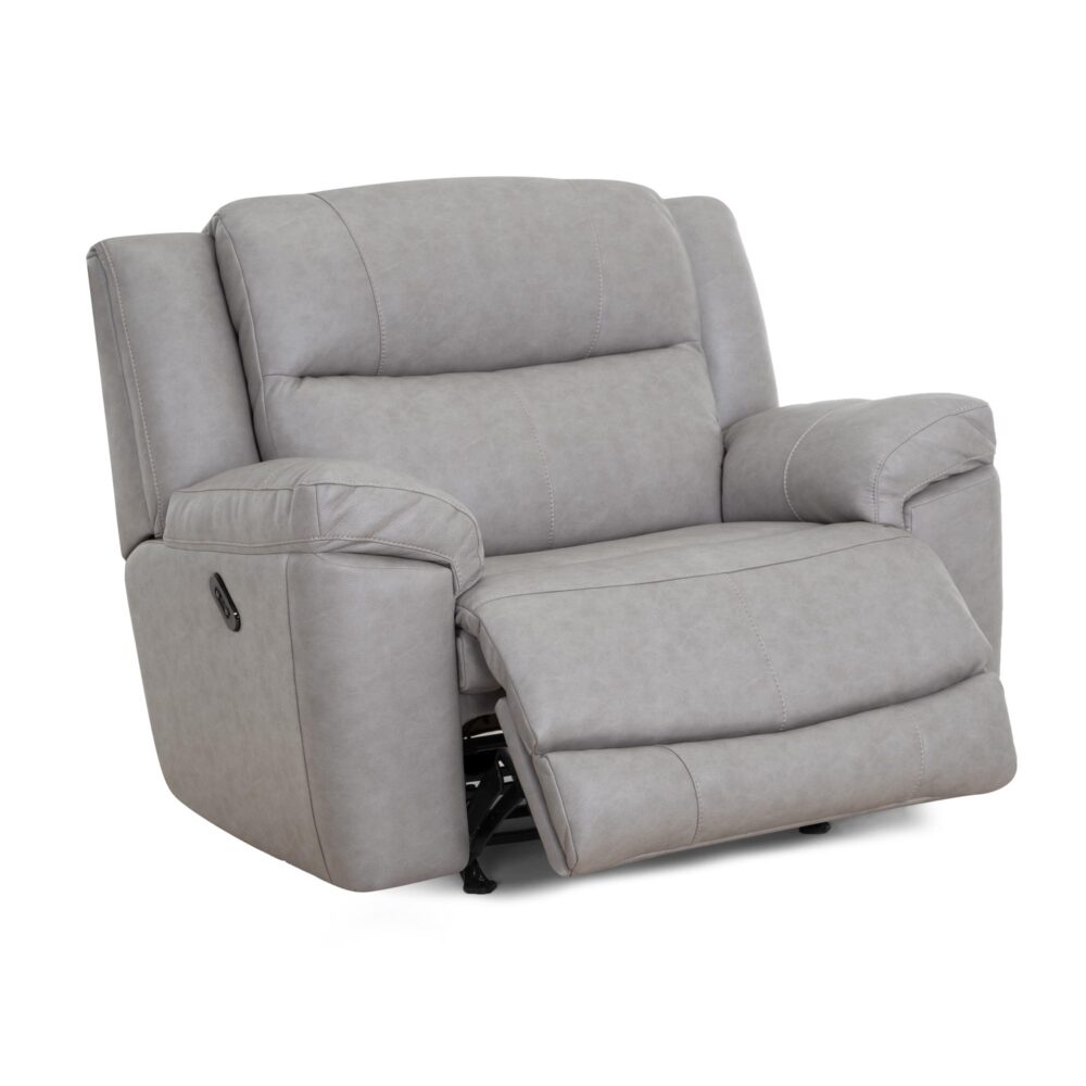 Limestone Fabric Oversized Power Rocker Recliner with USB Charging