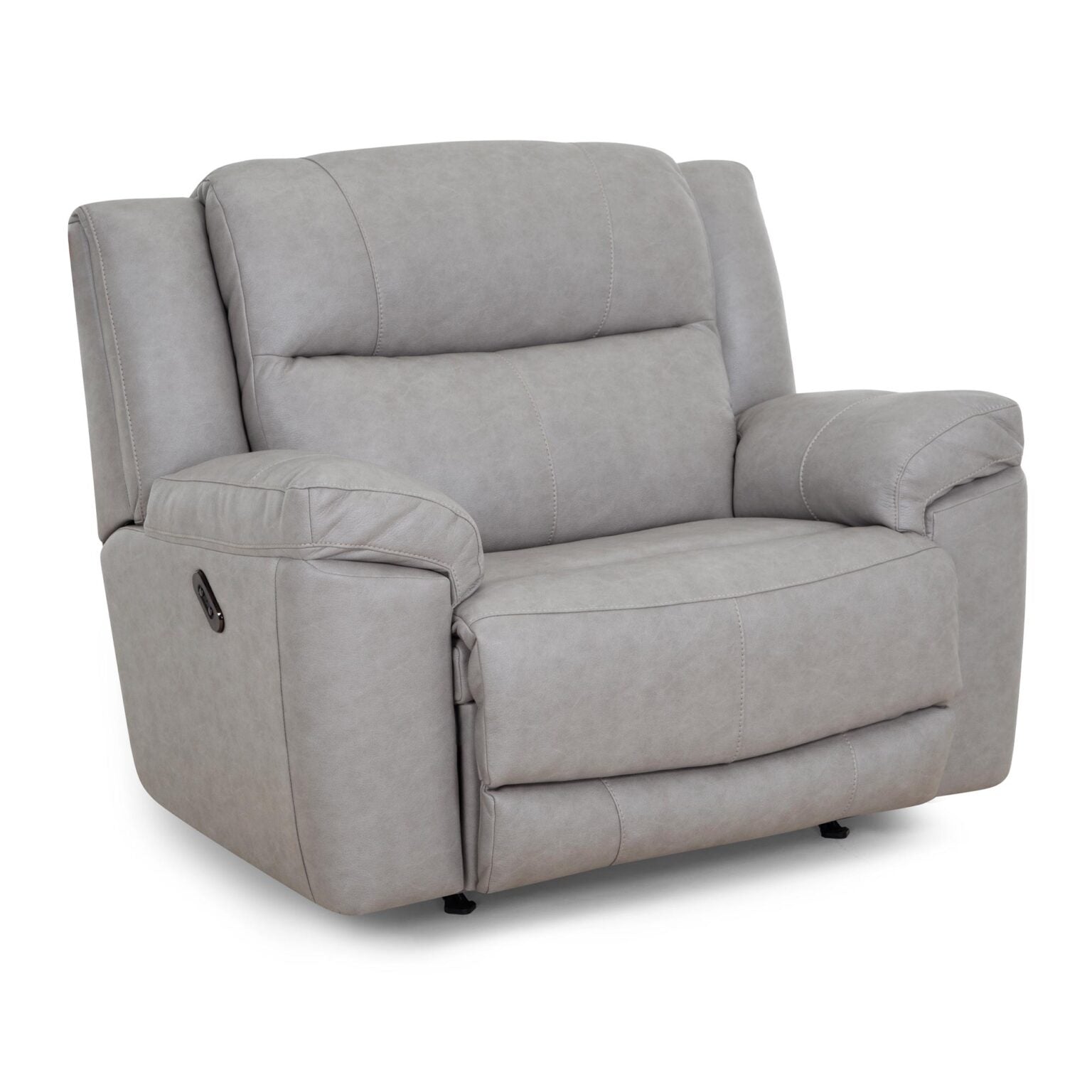 Limestone Fabric Oversized Power Rocker Recliner with USB Charging
