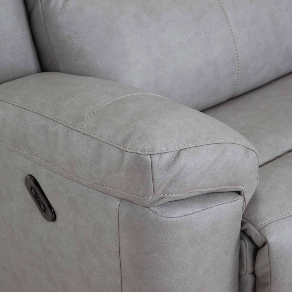 Limestone Fabric Oversized Power Rocker Recliner with USB Charging