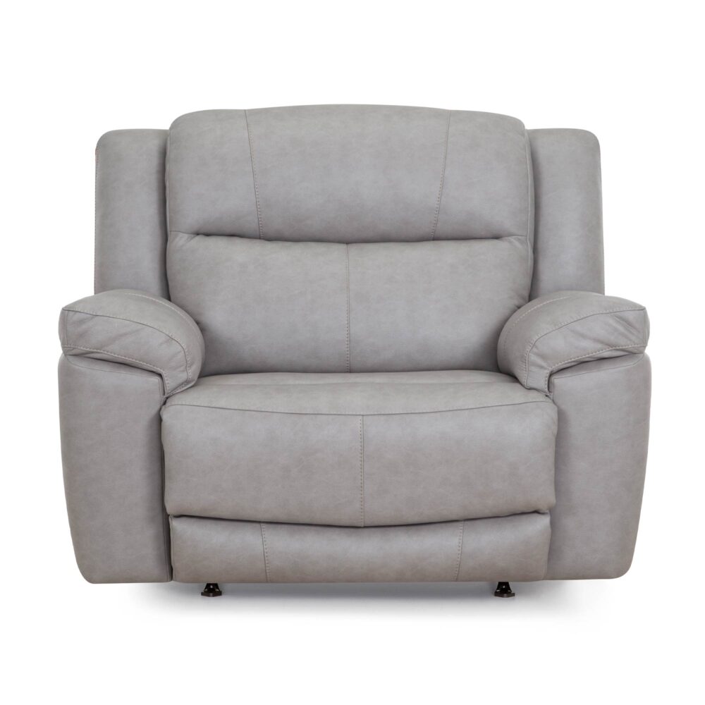 Limestone Fabric Oversized Power Rocker Recliner with USB Charging