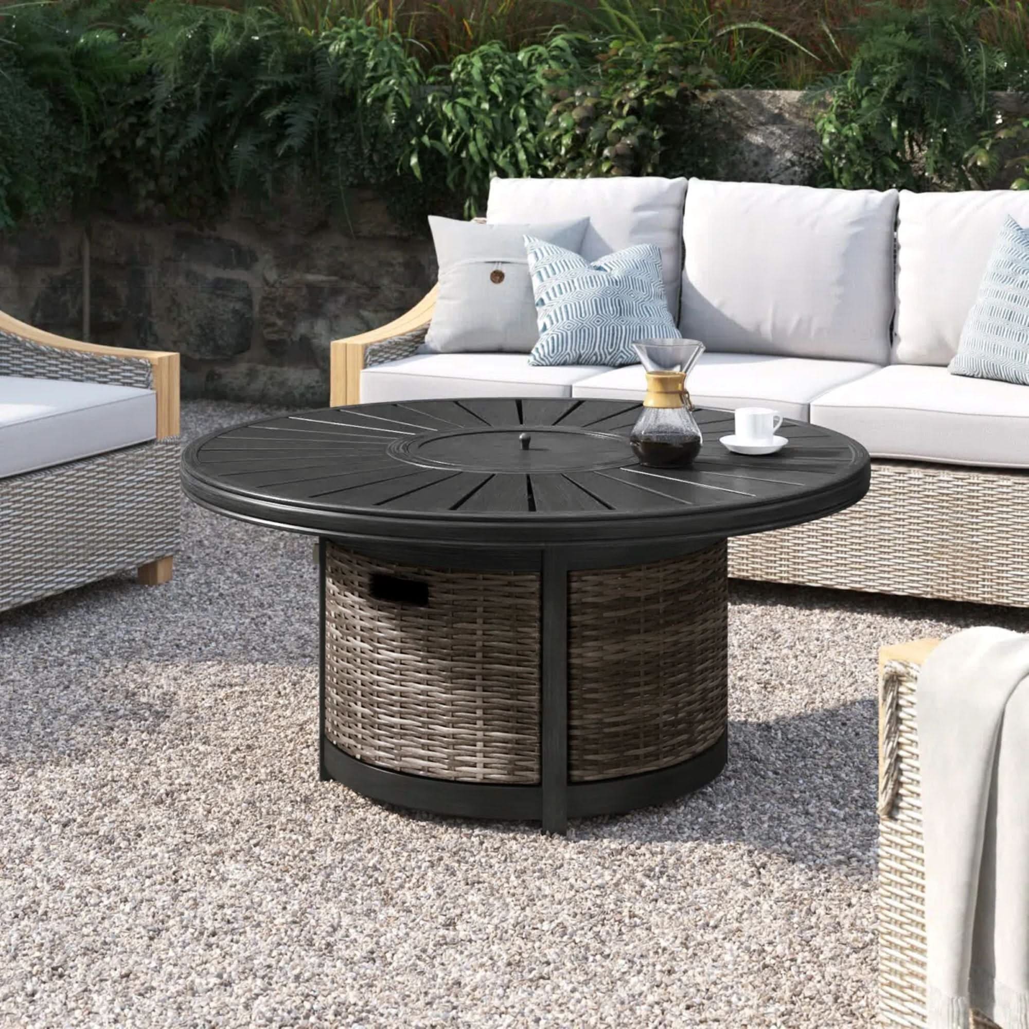 Cassara Resort - Propane Outdoor Fire Pit Table - Brown