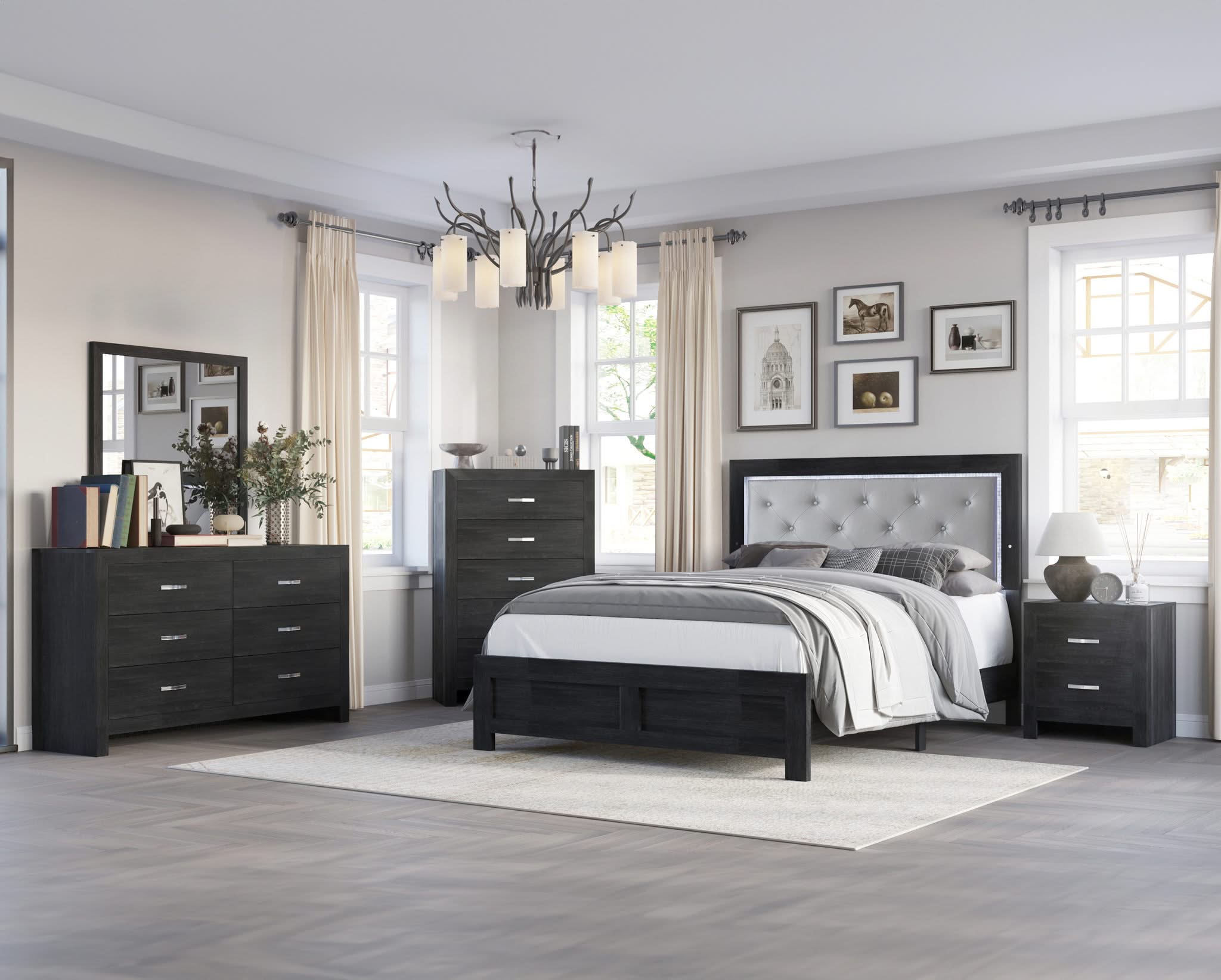 Jaylen - Queen 5 Piece Bedroom Set - Black
