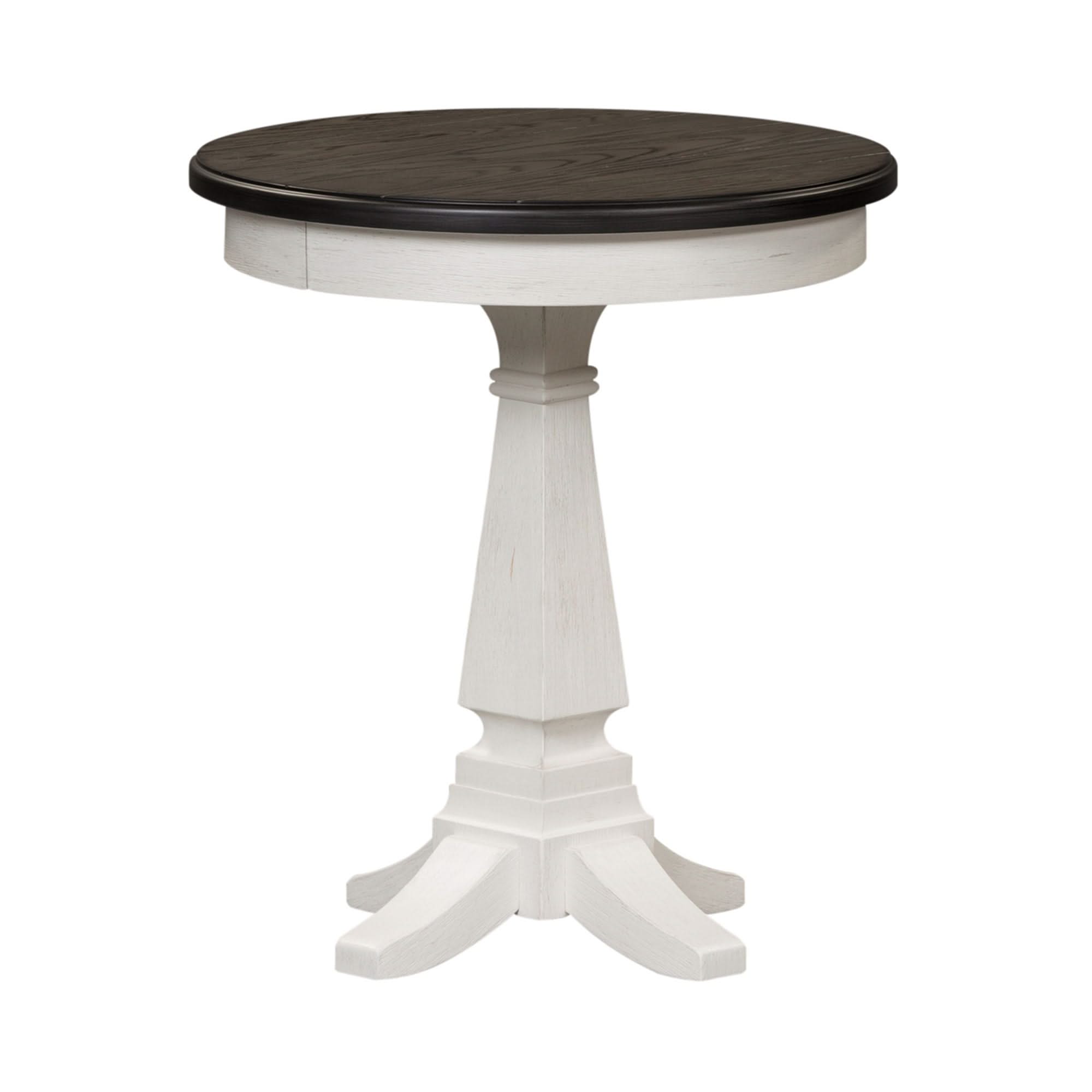 Allyson Park - Chair Side Table - Wirebrushed White / Charcoal