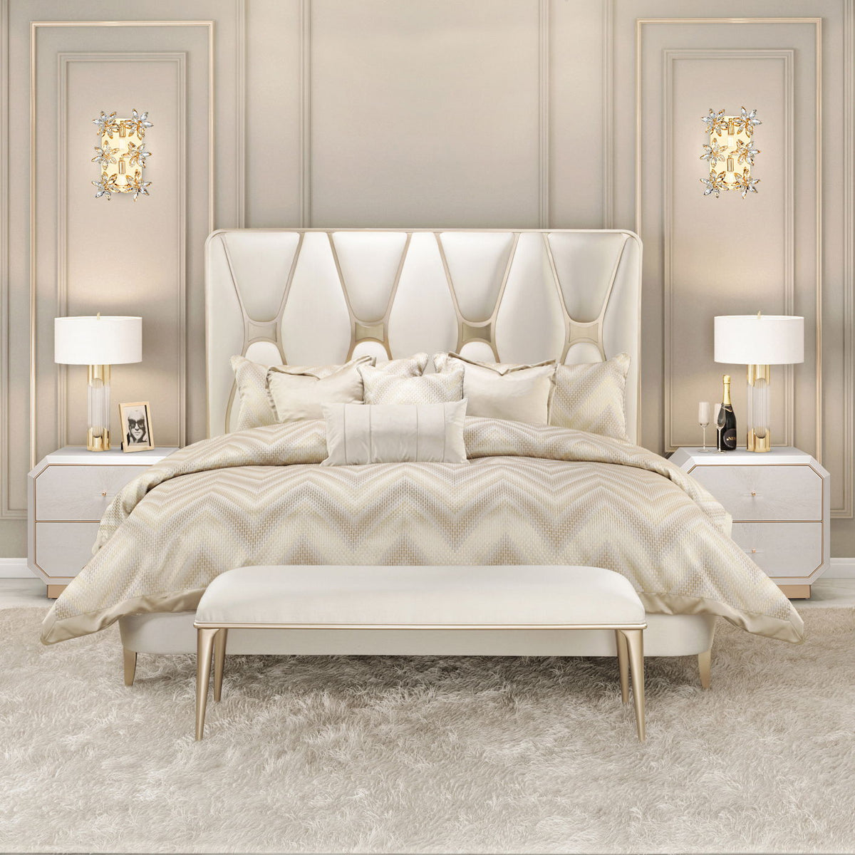 Michael Amini Lighting - Daisy Crystal Wall Sconce - Gold