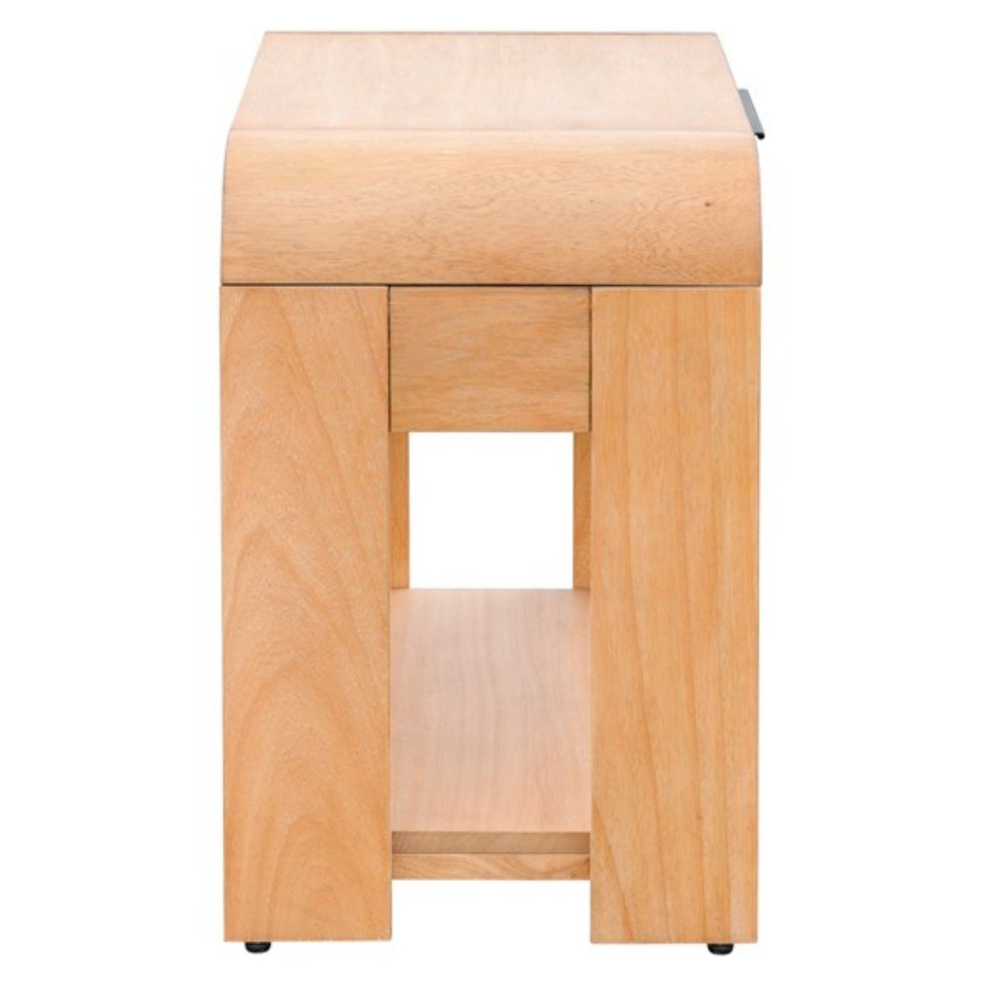 1 Drawer Waterfall Nightstand With Mid Century Design - Natural