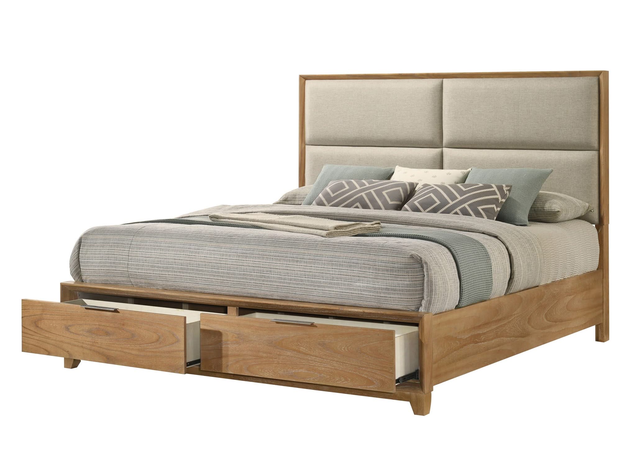 Florian - Queen Platform Storage Bed - Natural