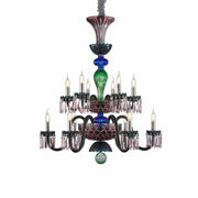 Michael Amini Lighting - Noir 12-Light Traditional Crystal Chandelier - Black