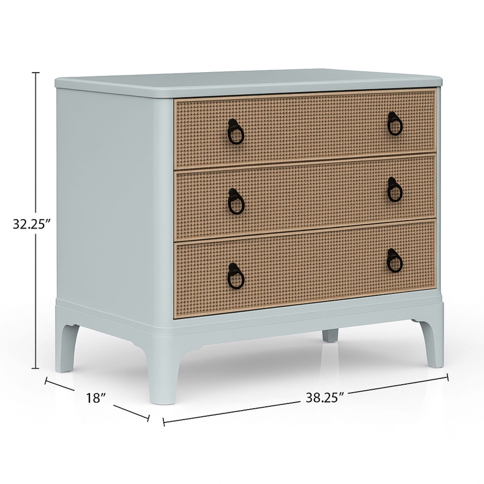 3 Drawers Hall Chest With Cane Fronts