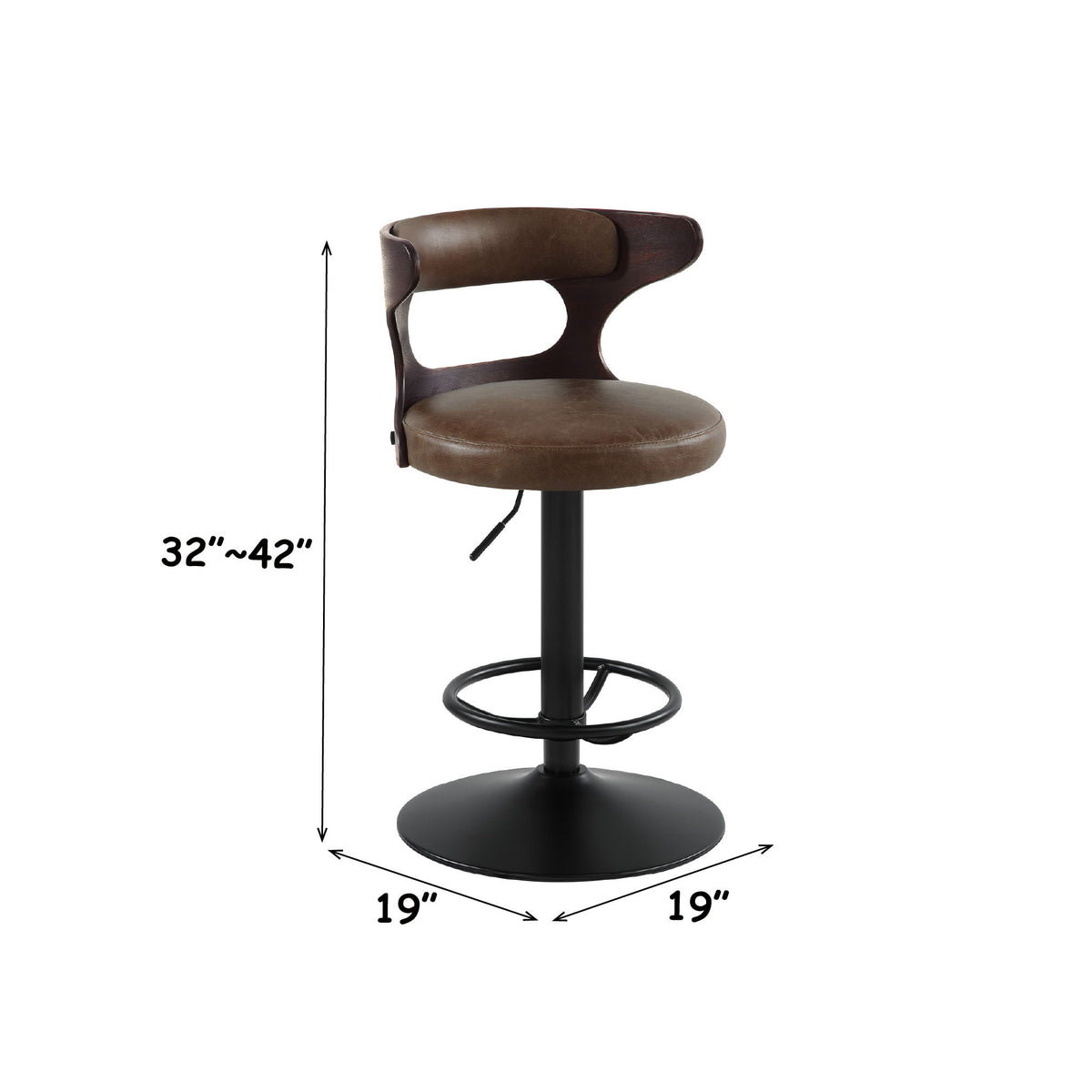 Saba - Adjustable Stool With Swivel - Brown
