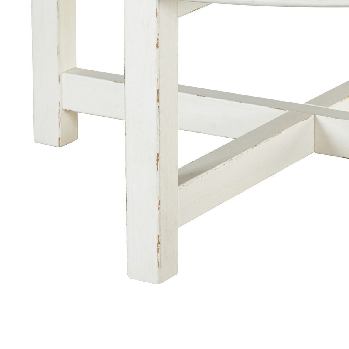 Backroads - Round Cocktail Table - Weathered White & Parchment Brown