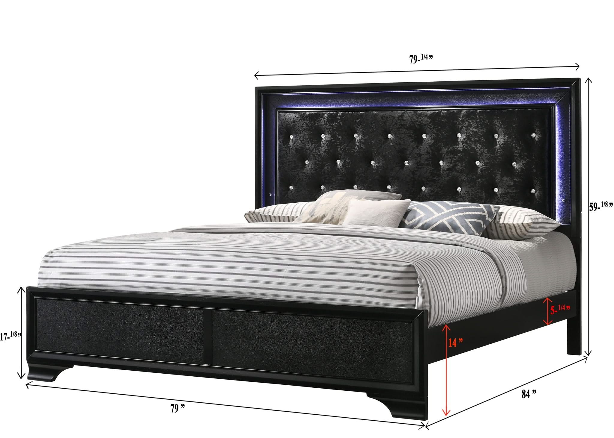 Micah - King 4 Piece Bedroom Set - Black