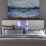 Mirage - King Travertine Panel Headboard - Wirebrushed White