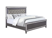 Refino - California King Upholstered Bed - Gunmetal
