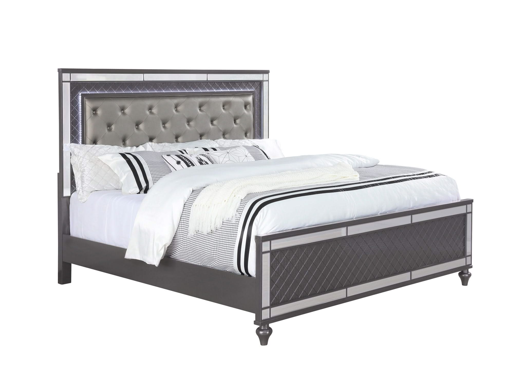 Refino - Queen 4 Piece Bedroom Set - Gunmetal