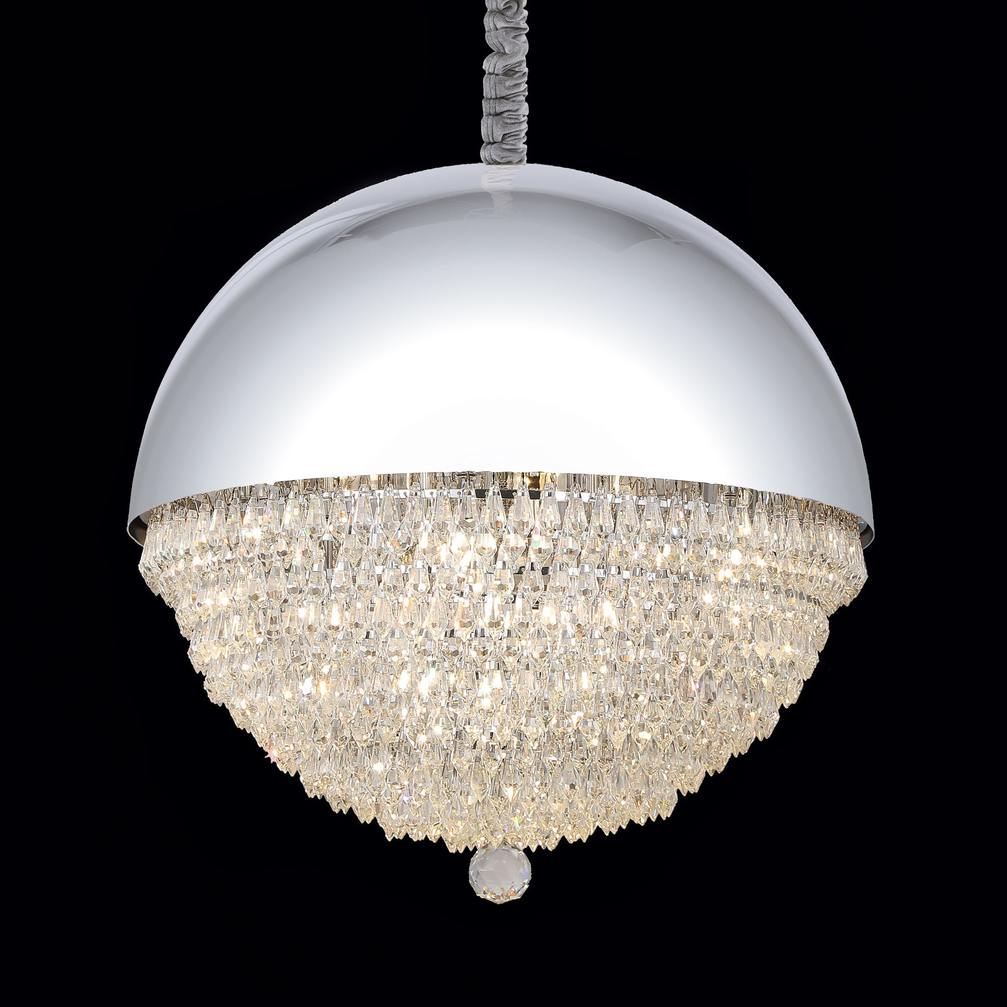 Michael Amini Lighting - Eclipse LED Crystal And Metal Chandelier - Silver