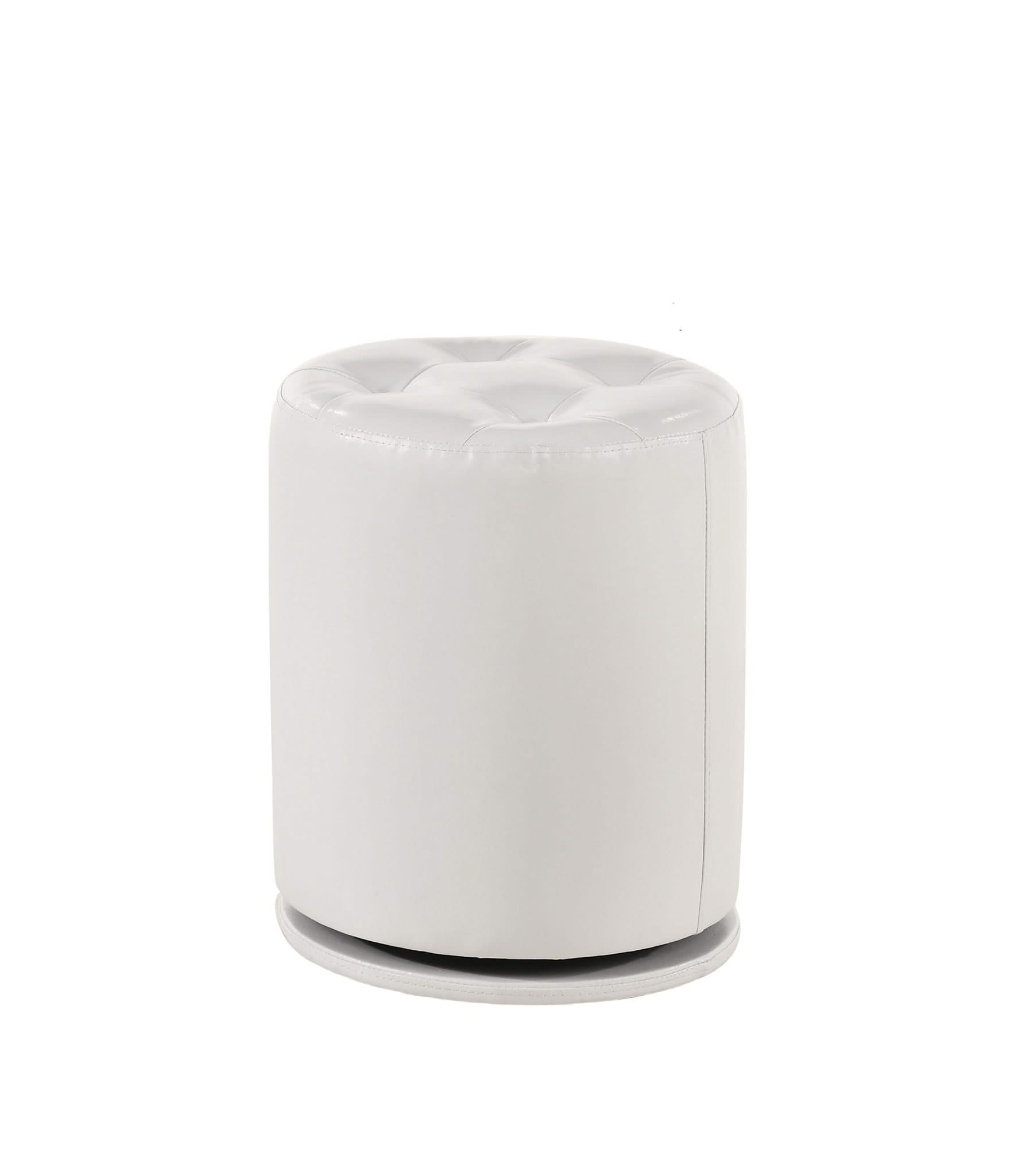 Morgan - Round Swivel Stool - White