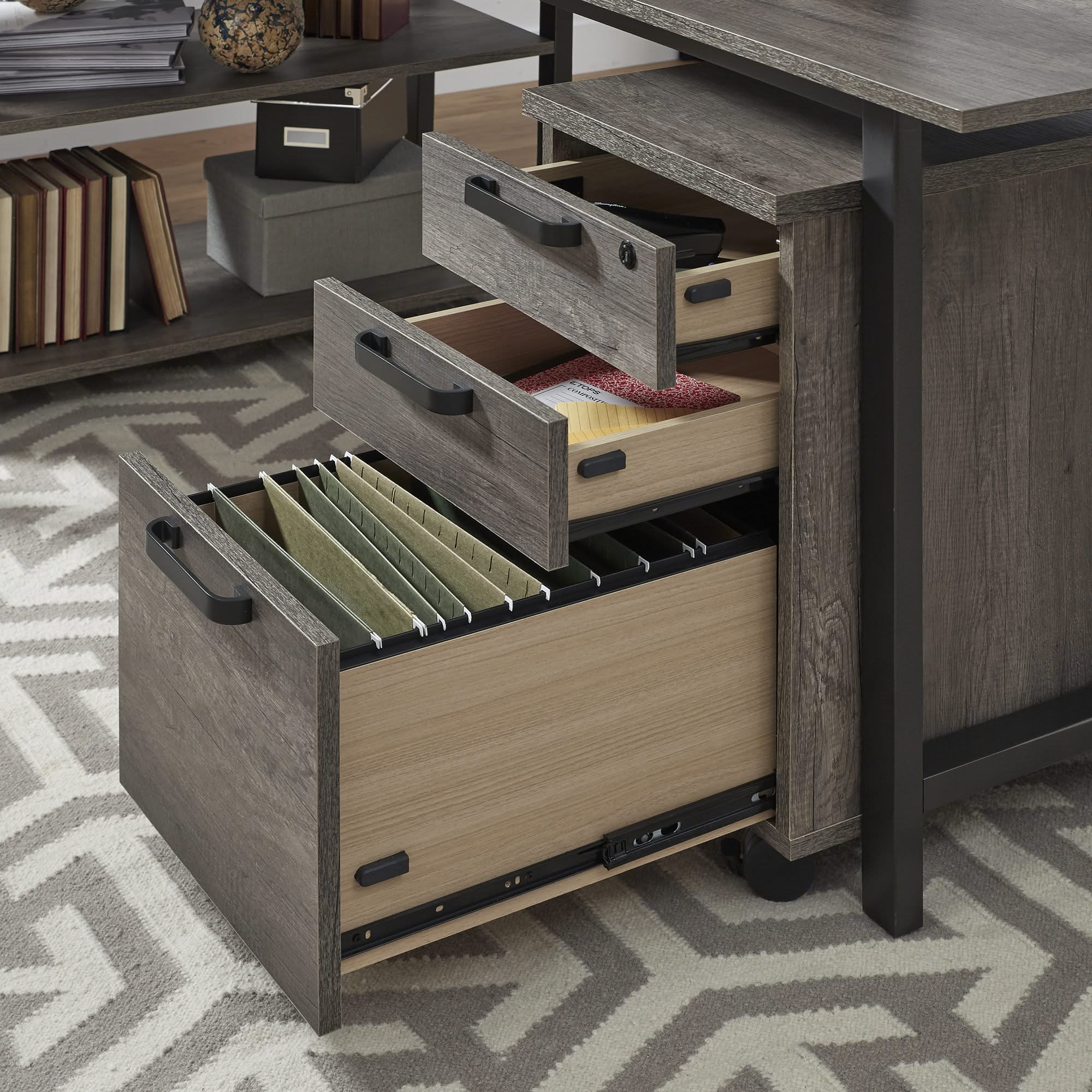 Tanners Creek - 2 Piece Home Office Desk Set - Graystone