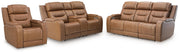 Knightington - 3 Pc. - Power Reclining Sofa, Loveseat And Recliner - Caramel