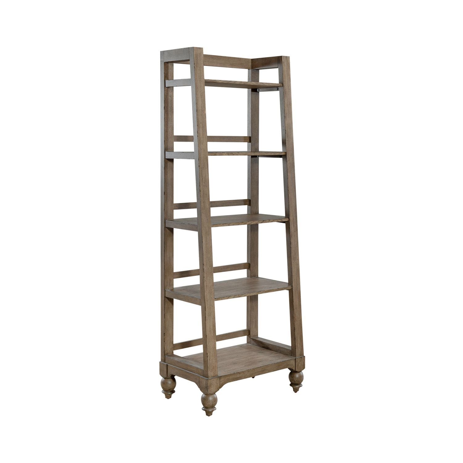 Americana Farmhouse - Wood Leaning Pier Bookcase - Dusty Taupe