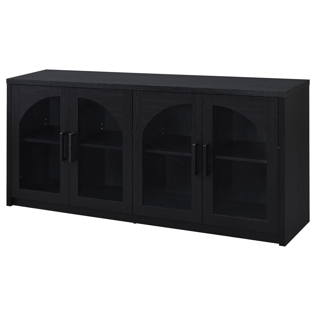 Riva 4-door Dining Sideboard Buffet Storage Credenza Black