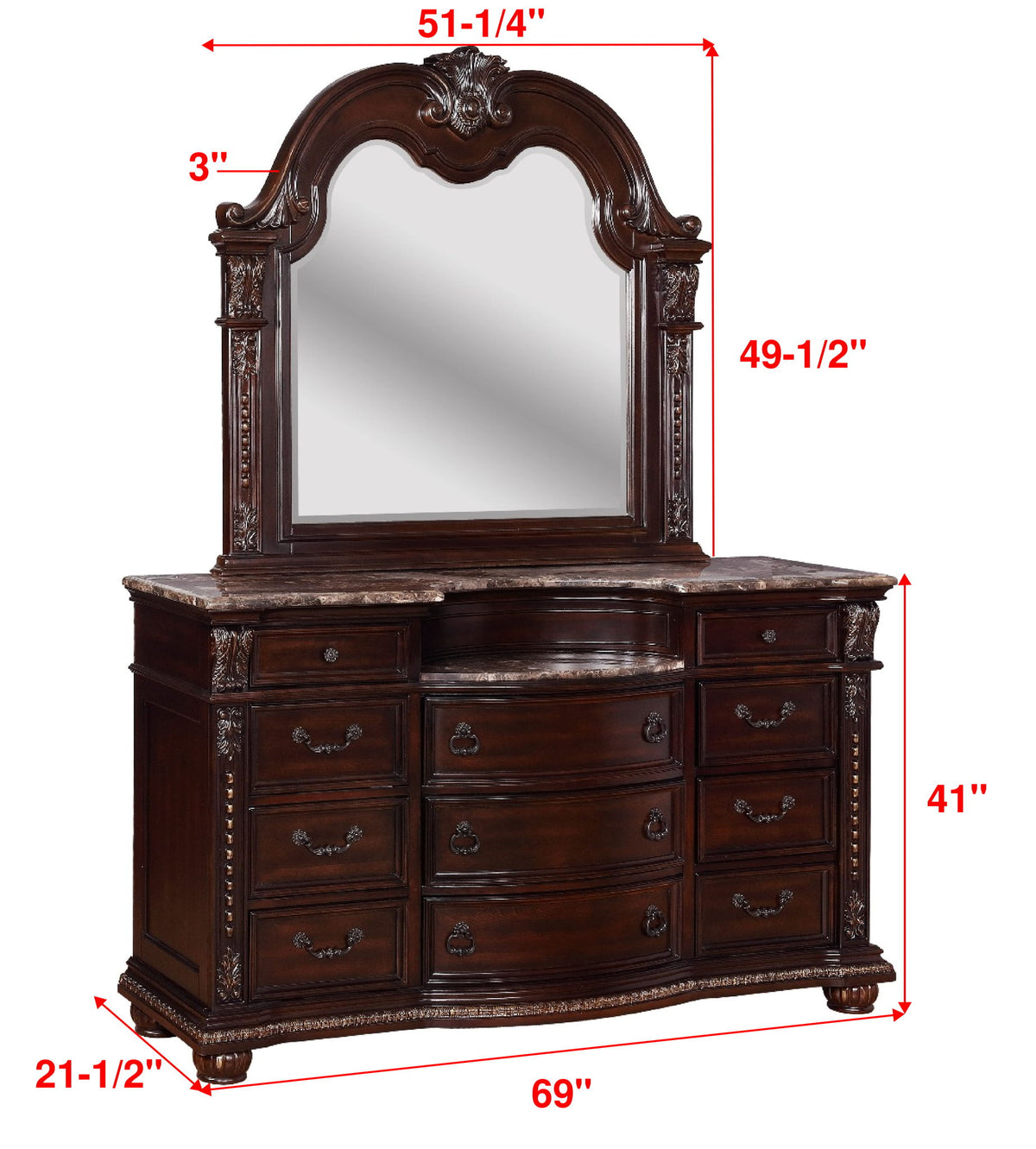 Stanley - Queen 5 Piece Panel Bedroom Set - Cherry