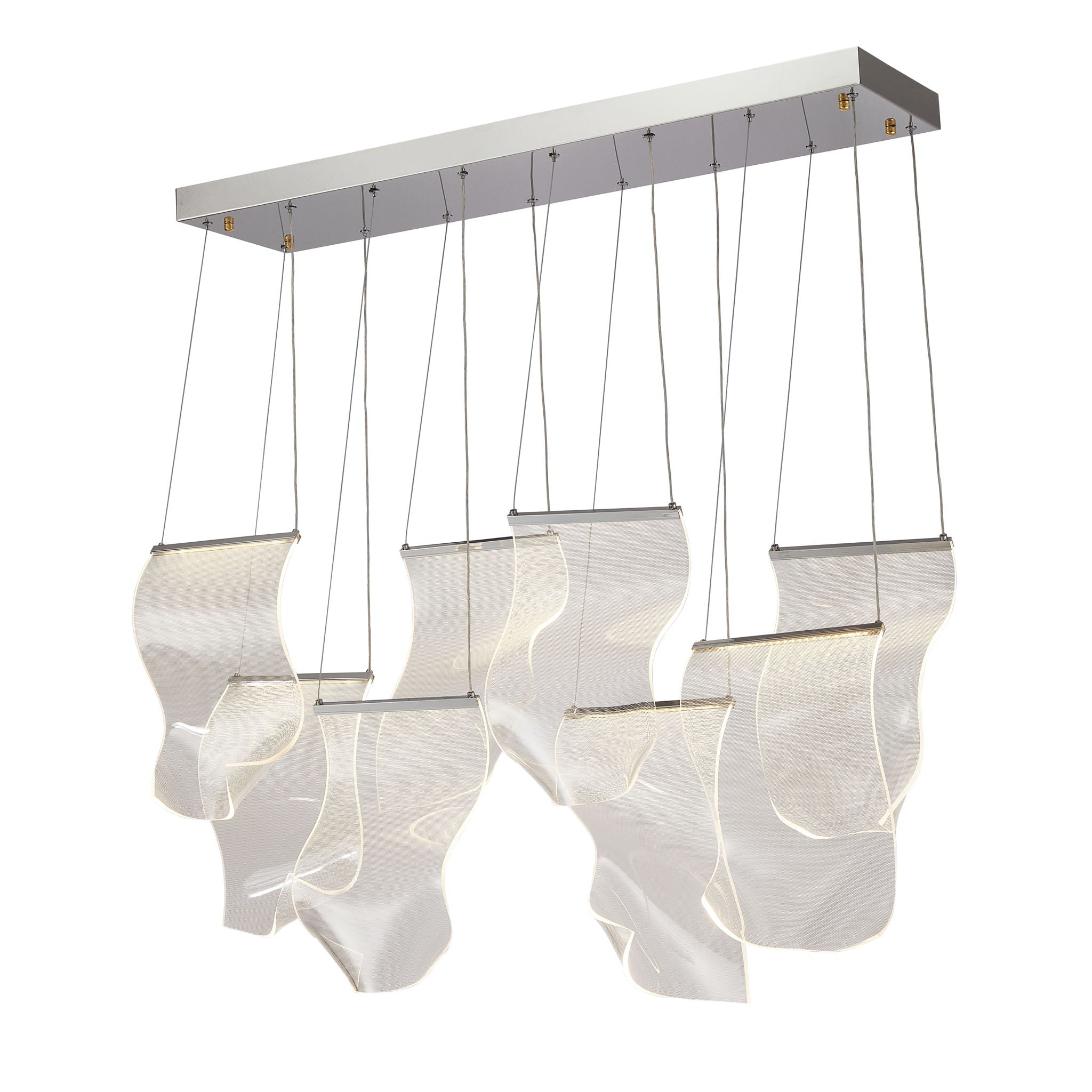Michael Amini Lighting - Sheer Waves 8-Light Modern LED Chandelier - Chrome