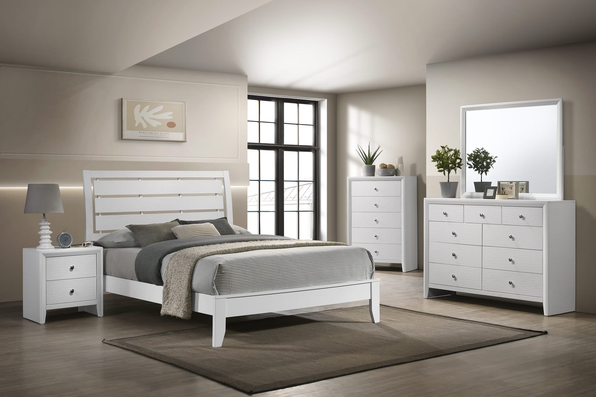 Evan - King Bed - White