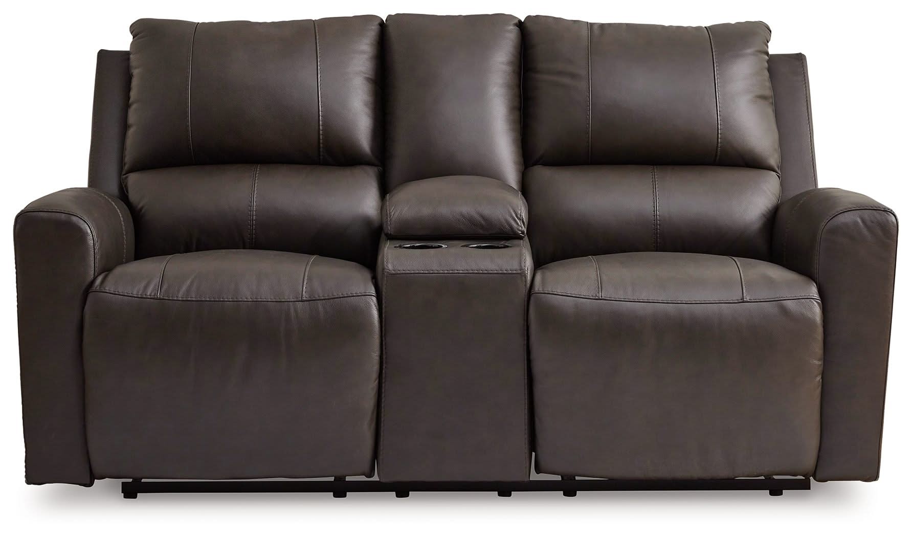 Boxmere - Dbl Power Reclining Loveseat with Console - Storm
