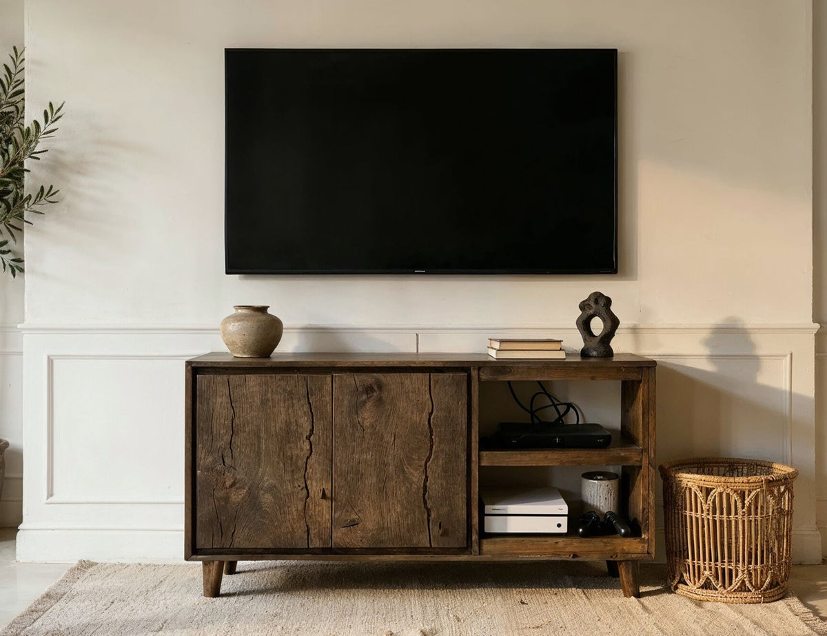Savia - 2 Door Wood TV Stand - Brown