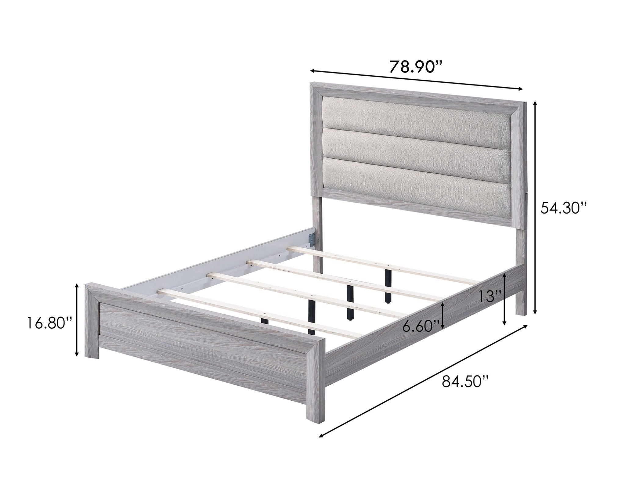 Adelaide - Upholstered King Bed - Drift Wood