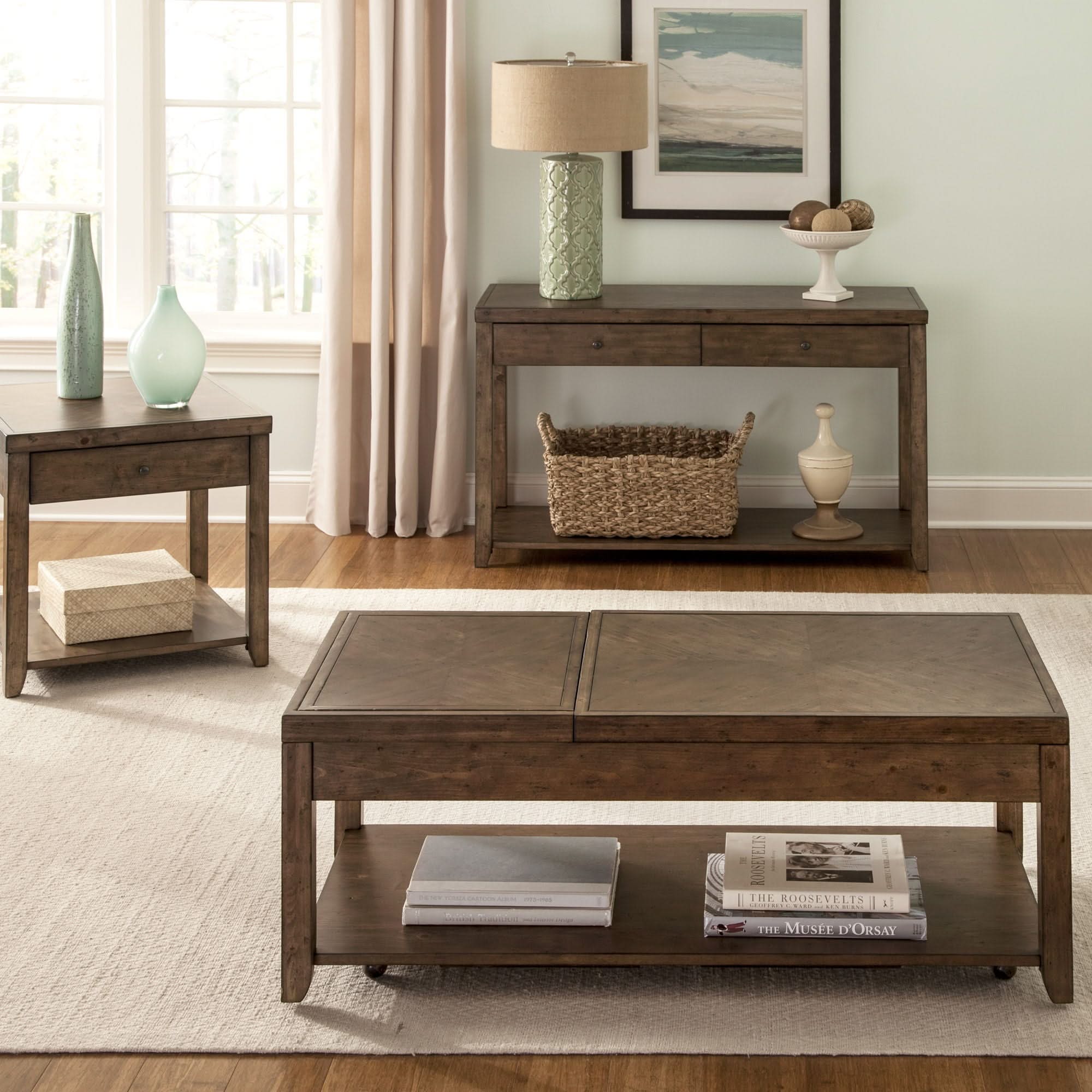 Mitchell - 3 Piece Table Set (1 Cocktail 2 End Tables) - Nutmeg