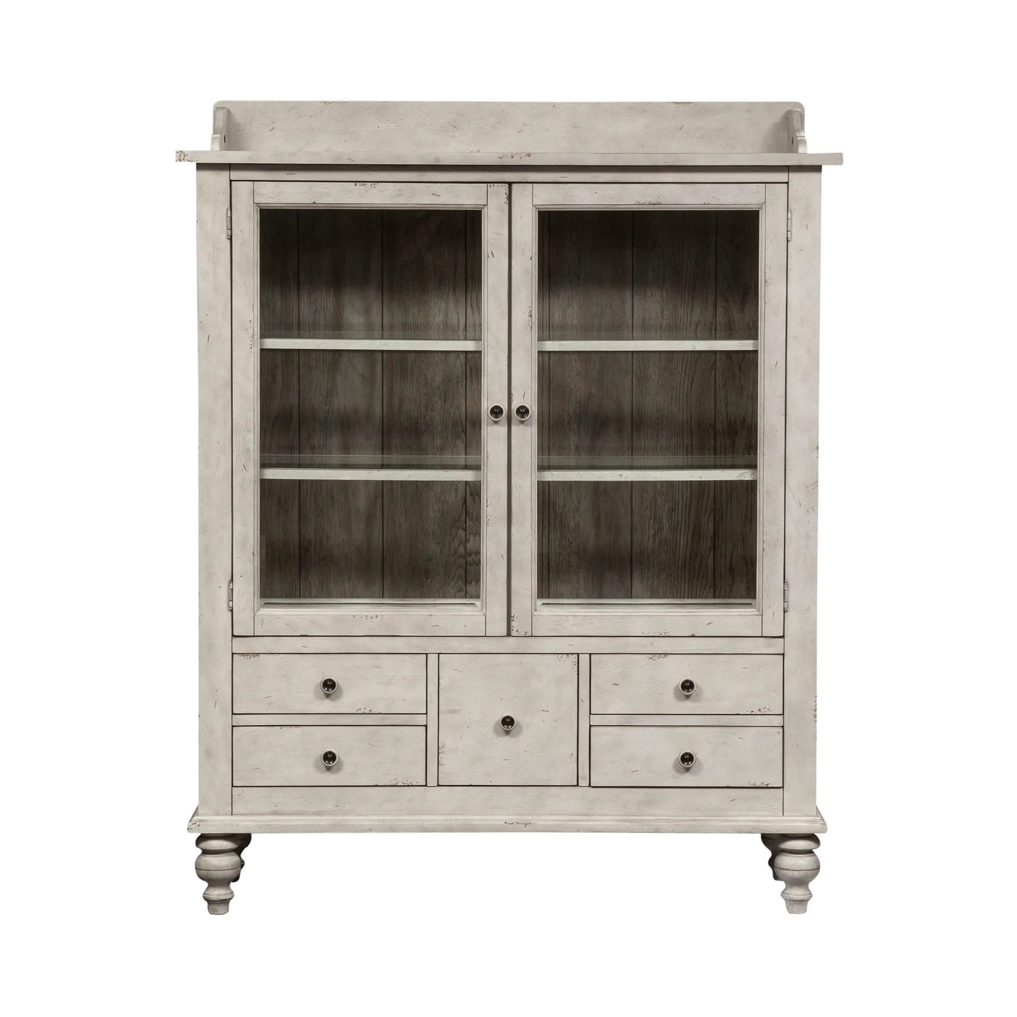 Whitney - Display Cabinet - Antique Linen / Weathered Gray