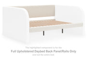 Arloster - Full Upholstered Daybed Back Panel Rails - White