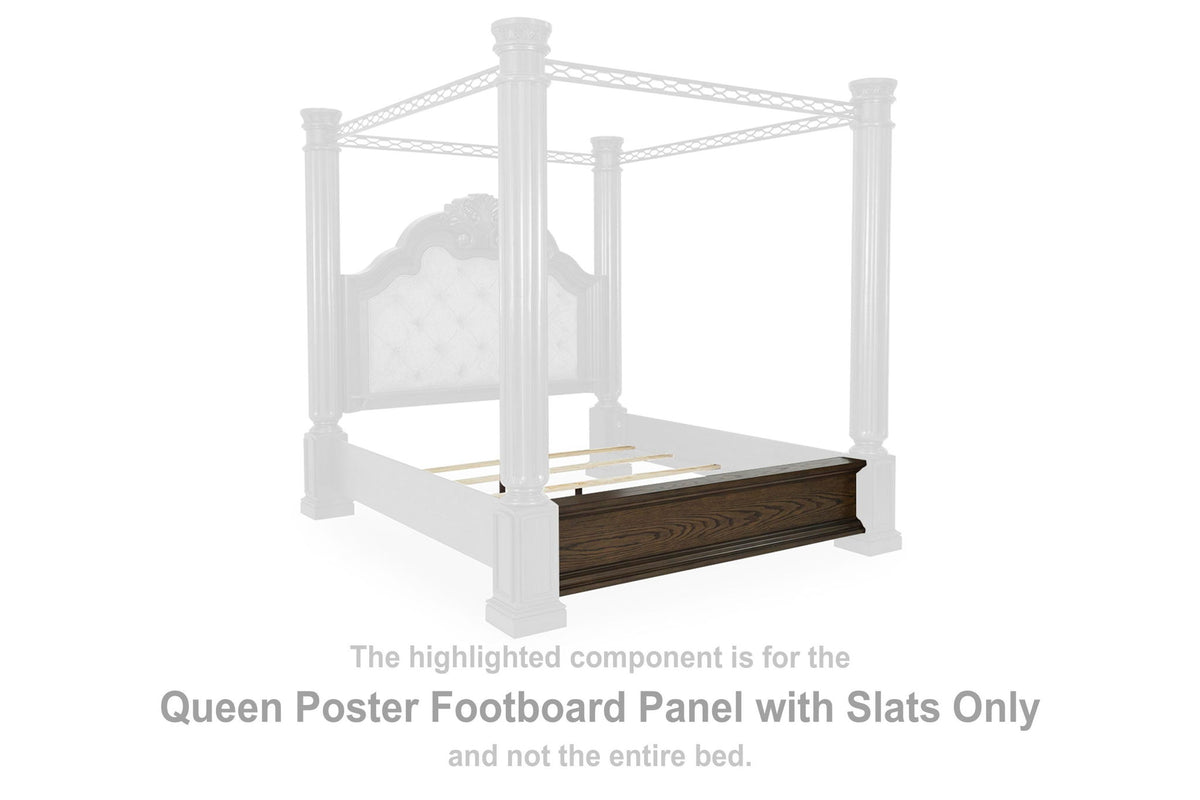 Maylee - Queen Poster Footboard Panel with Slats - Dark Brown