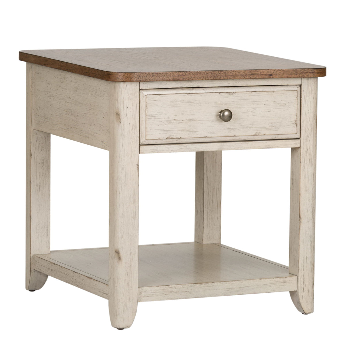 Farmhouse Reimagined - 3 Piece Table Set - Antique White / Chestnut Tops