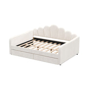 Shell Shaped Upholstered Daybed Frame With Slats